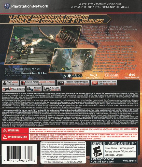 Ratchet & Clank : All 4 One dos