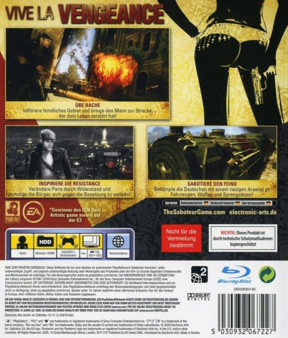 The Saboteur - Dos