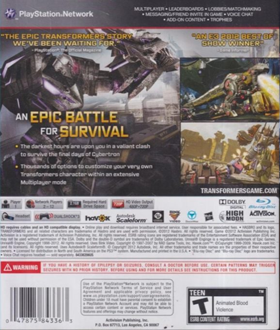 Transformers : La Chute de Cybertron dos