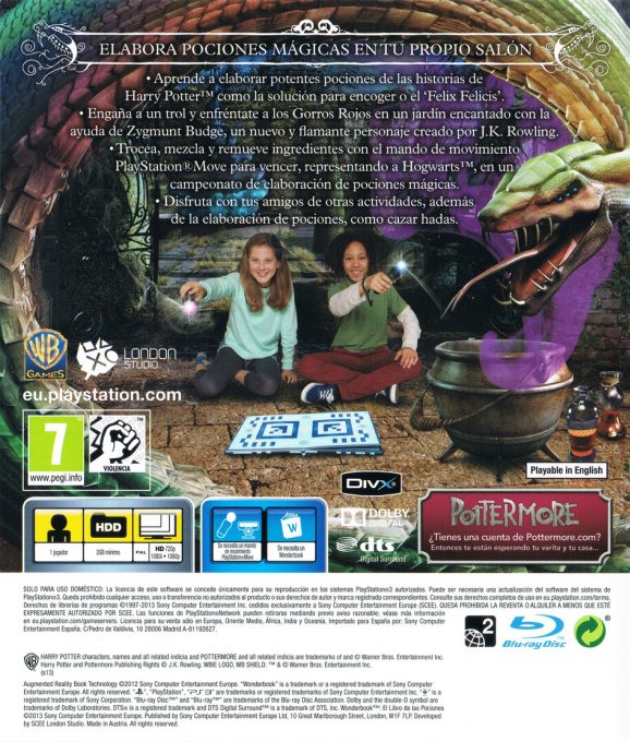Wonderbook : Le livre des potions dos