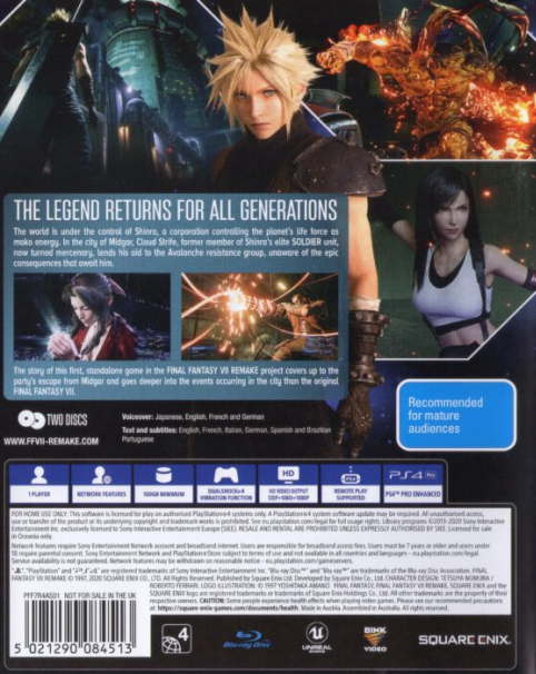 Final Fantasy 7 - Remake - Dos