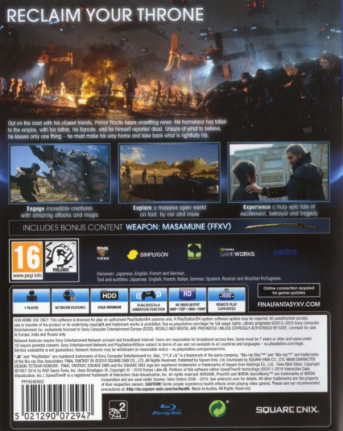 Final Fantasy 15 - Dos