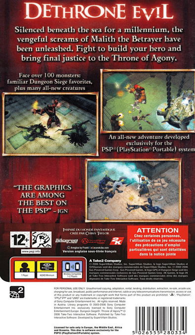 Dungeon Siege : Throne of Agony - Dos