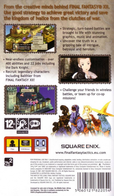 Final Fantasy Tactics : The War of the Lions - Dos