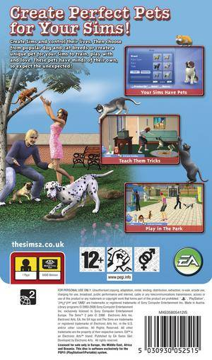 Les Sims 2 : Animaux et Cie dos
