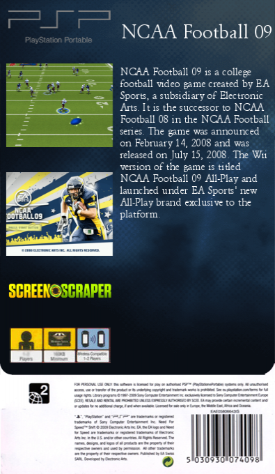 NCAA Football 2009 - Dos