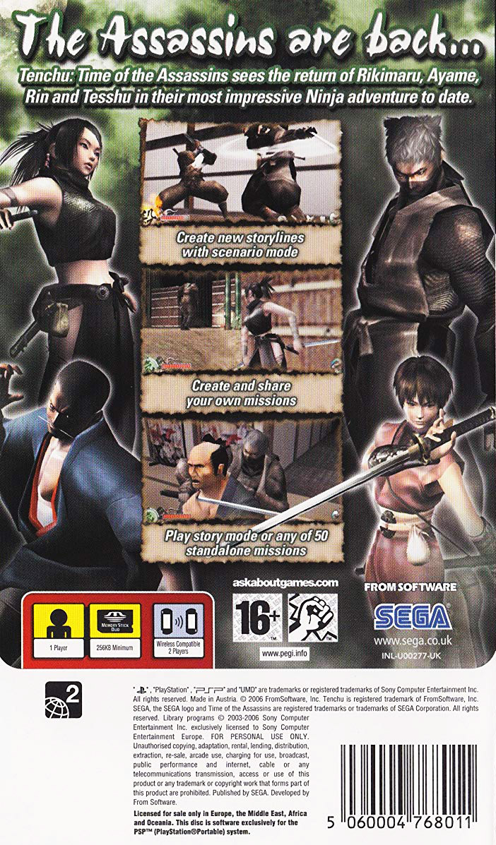 Tenchu : Time of the Assassins - Dos