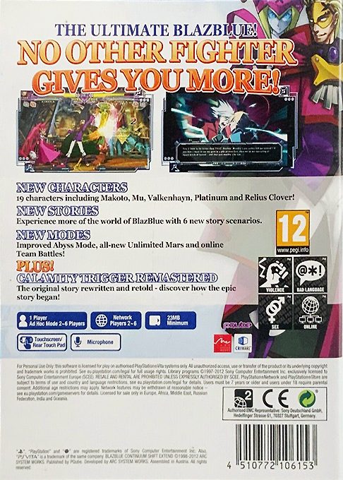 BlazBlue : Continuum Shift Extend dos