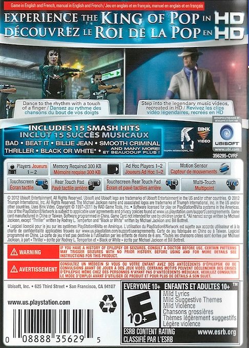 Michael Jackson : The Experience HD dos