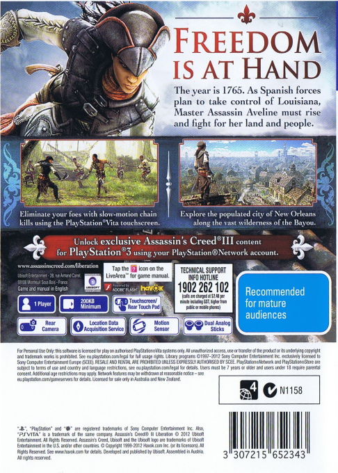 Assassin's Creed 3 - Liberation - Dos