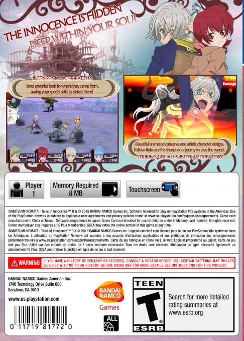 Tales Of Innocence R dos