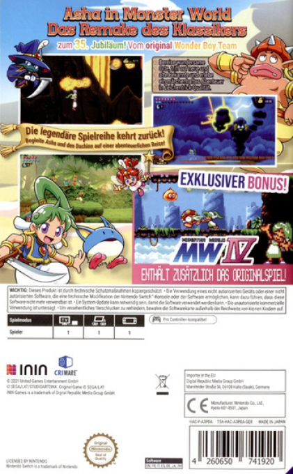 Wonder Boy: Asha in Monster World - Dos