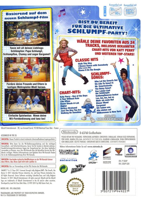Les Schtroumpfs : Dance Party - Dos