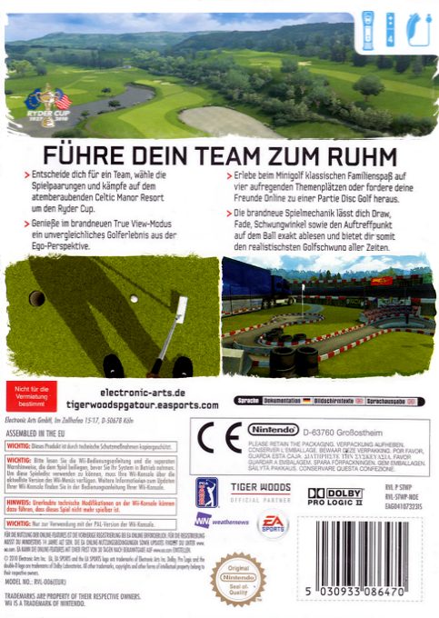 Tiger Woods PGA Tour 11 - Dos
