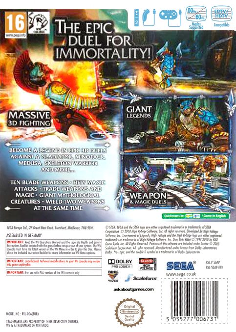 Tournament of Legends - Dos