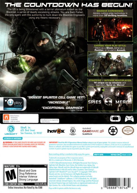 Tom Clancy's Splinter Cell : Blacklist - Dos