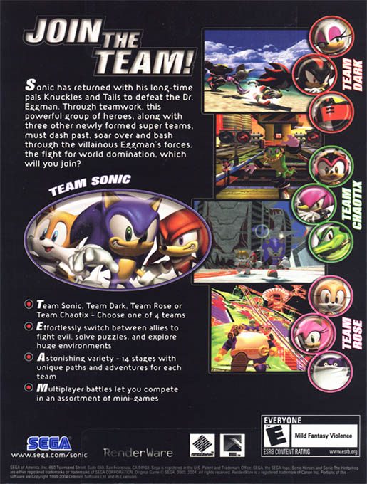 Sonic Heroes dos