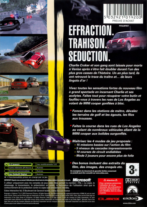 Braquage À L'Italienne - Dos