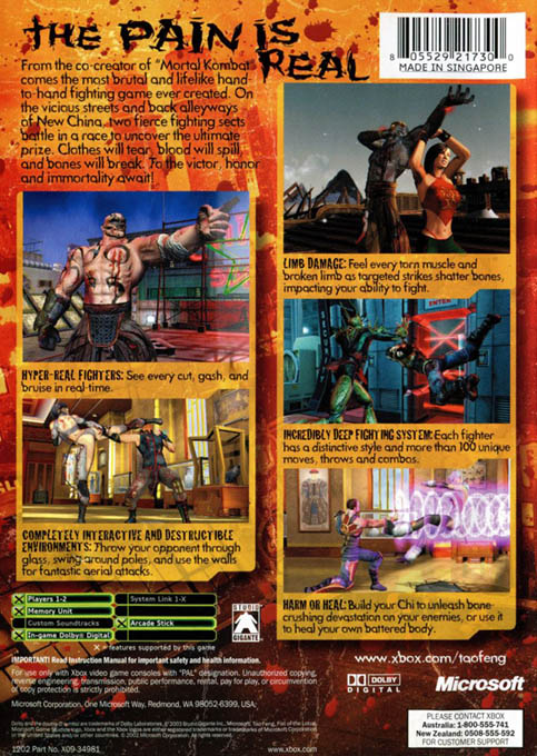 Tao Feng : Fist of the Lotus dos