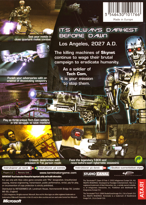 The Terminator : Un Autre Futur - Dos