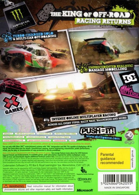 Colin McRae : DiRT 2 - Dos