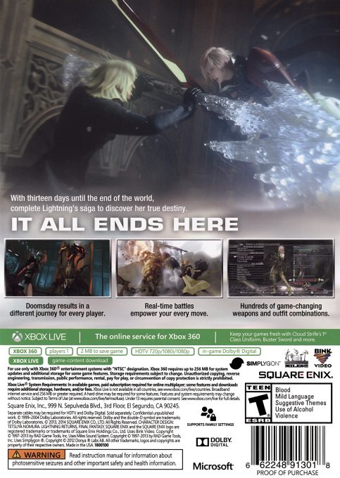 Lightning Returns : Final Fantasy XIII dos