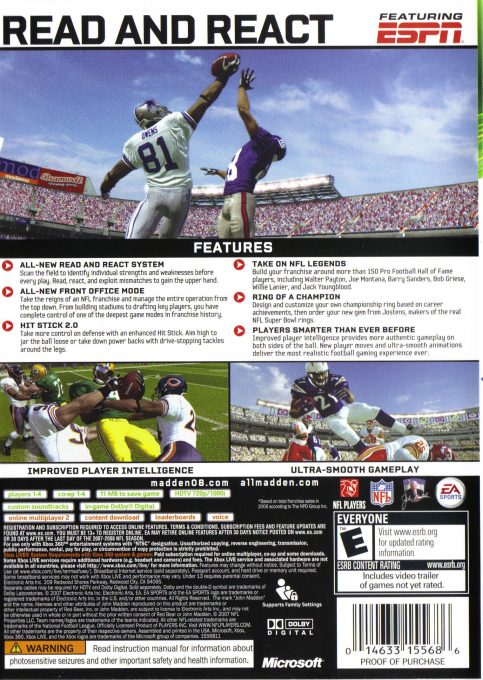 Madden NFL 08 - Dos