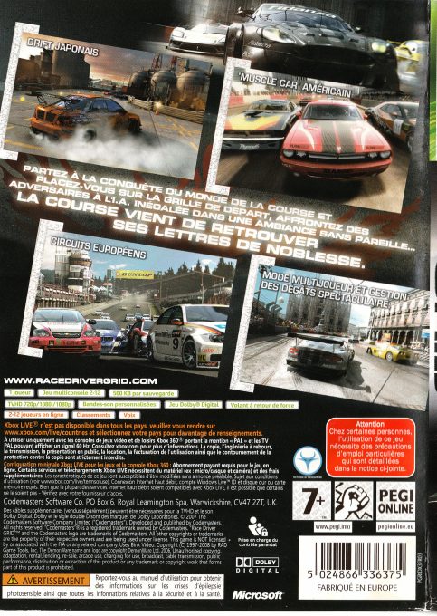 Race Driver : GRID dos
