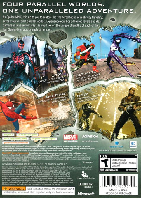 Spider-man Dimensions dos