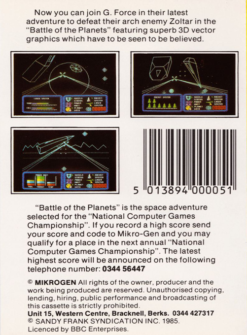 Battle Of The Planets - Dos