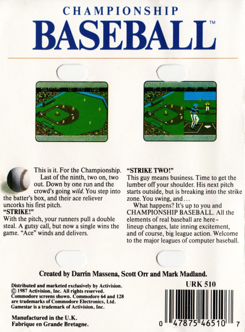 Championship Baseball - Dos