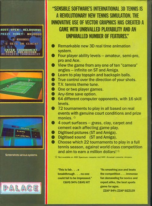 International 3d Tennis - Dos