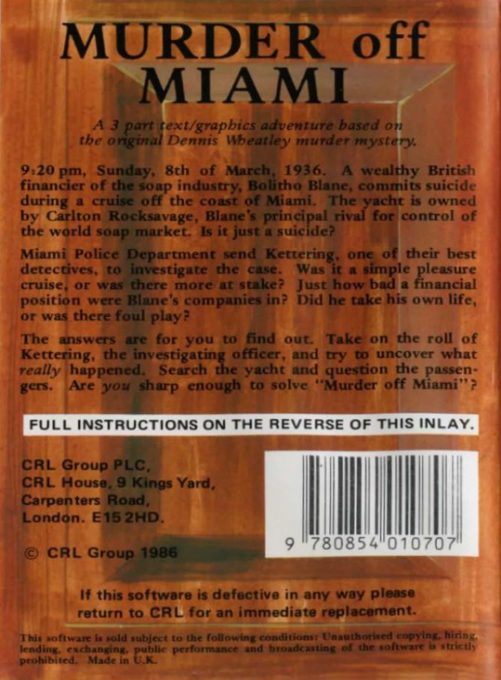 Murder Off Miami - Dos